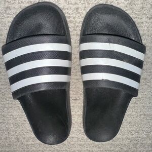 Black Slides with White Stripes